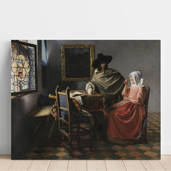 Reproduction of the painting The wine glass - Johannes Vermeer