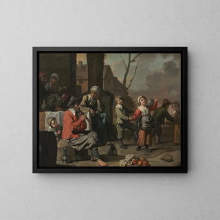 Children Peasants Dancing - Family Le Nain — framed artwork on a wall