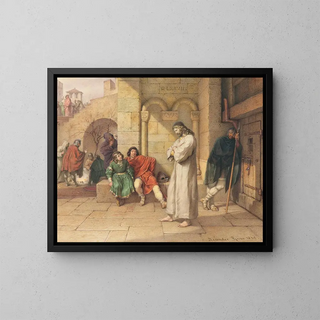 La marche du roi Henri IV vers Canossa - Leander Russ — framed artwork on a wall