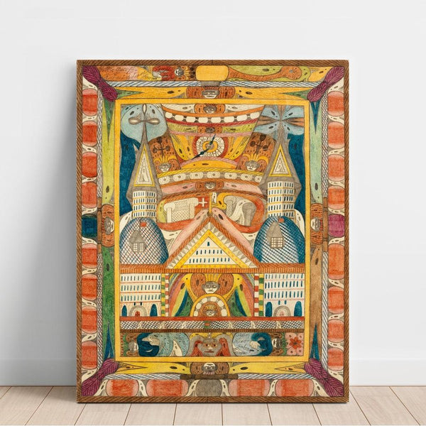 Reproduction of the painting Leantika, Grand Hôtel Géant, on Lake Lion; India - Adolf Wolifli