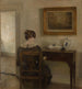 Reproduction of the painting Reading by candlelight - Carl Holsøe