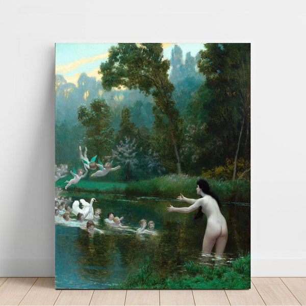 Reproduction of the painting Léda et le cygne - Jean-Léon Gérôme