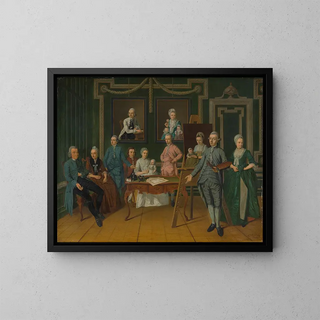 Lucas Overbeek and his family - Leendert Overbeek — framed artwork on a wall