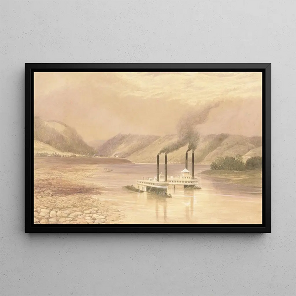 The Ohio River near Wheeling, West Virginia - Lefevre James Cranstone — framed artwork on a wall