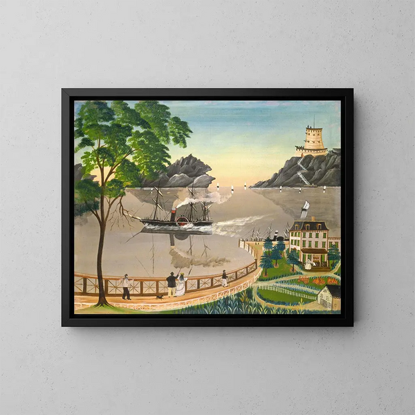 American Mailboat Painting - Leila T Bauman — framed artwork on a wall