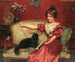 Sitting woman with a cat - Leo A Malempre — artwork view