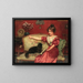 Sitting woman with a cat - Leo A Malempre — framed artwork on a wall