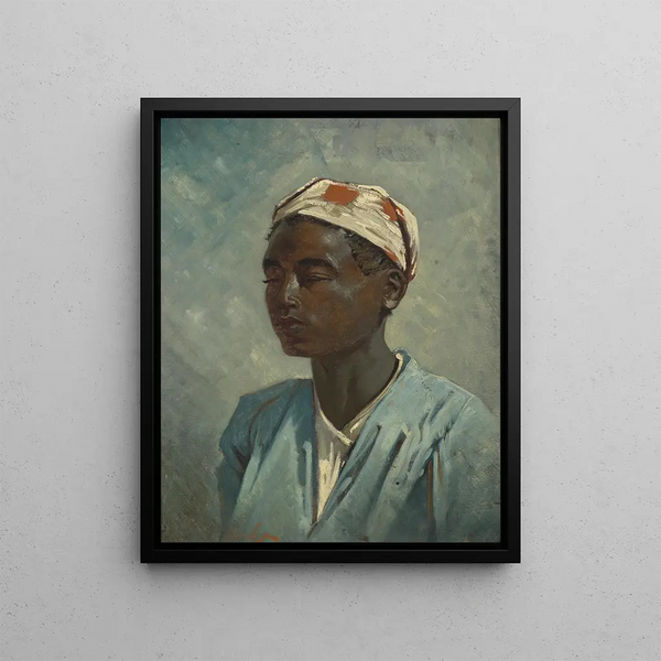 Portrait of a Boy - Leo Diet — framed artwork on a wall