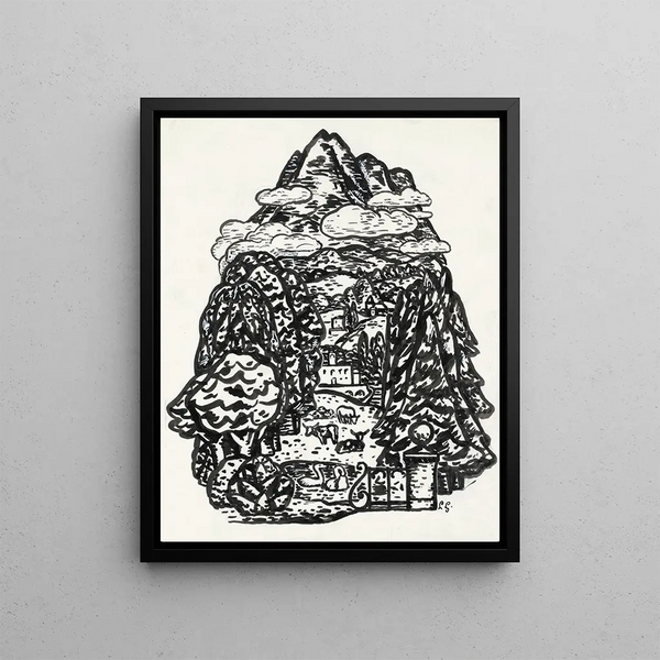 Mountain Landscape Painting - Leo Gestel — framed artwork on a wall