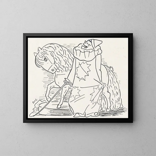 Clown with Horses Painting - Leo Gestel — framed artwork on a wall