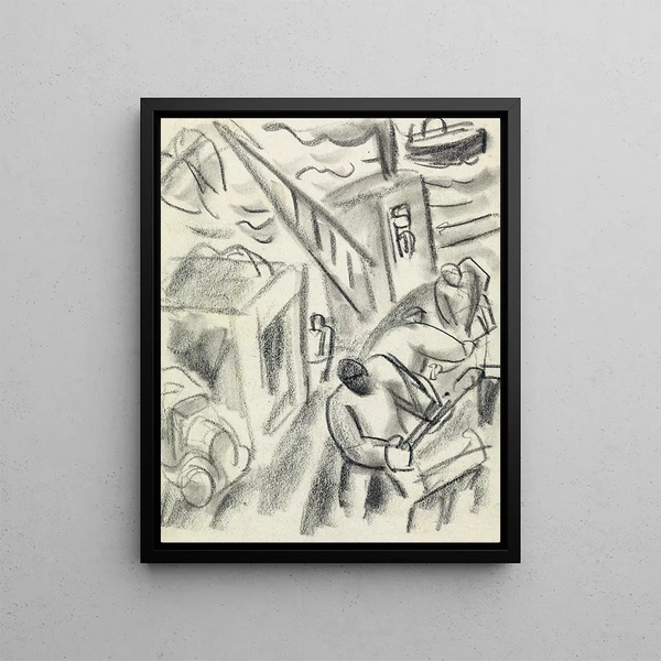Fishing at Sea - Leo Gestel — framed artwork on a wall