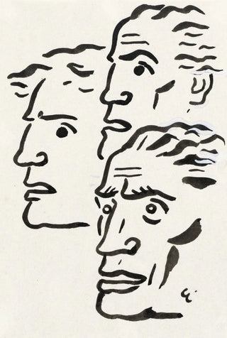 Three men's heads - Leo Gestel — framed artwork on a wall