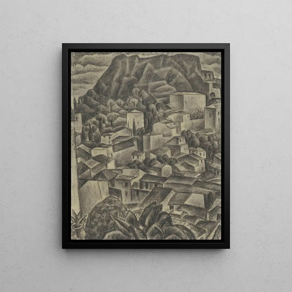 Village de montagne italien - Leo Gestel — framed artwork on a wall