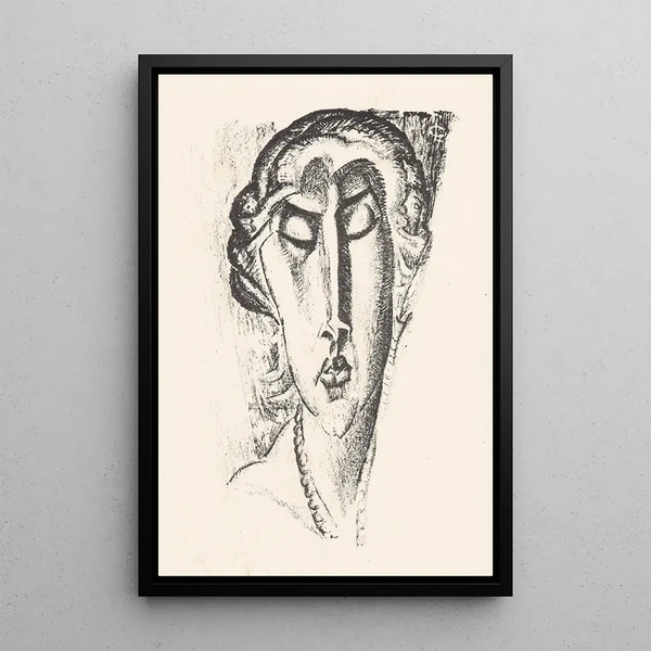 Portrait of an Unknown Woman - Leo Gestel — framed artwork on a wall
