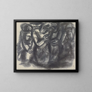 Sketch of a group of people - Leo Gestel — framed artwork on a wall