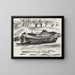 Sketch sheet with a ship and a man on board - Leo Gestel — framed artwork on a wall