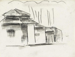 Sketch sheet with house - Leo Gestel — artwork view