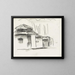 Sketch sheet with house - Leo Gestel — framed artwork on a wall