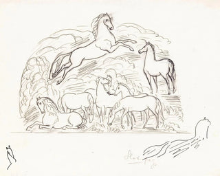 Sketch sheet with horses - Leo Gestel — artwork view