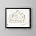 Sketch sheet with horses - Leo Gestel — framed artwork on a wall