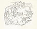Sketch sheet with woman lying on the beach with two horses and some seagulls - Leo Gestel — artwork view