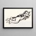 Sketch sheet with floating woman and trumpet - Leo Gestel — framed artwork on a wall