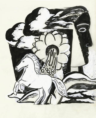 Leo Gestel - Steigerend paard bloem en kop schets.webp
