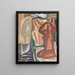 Two women bathing and a silhouette from behind - Leo Gestel — framed artwork on a wall