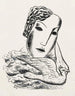 Sketch of a woman's head with a bird - Leo Gestel — artwork view