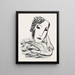 Sketch of a woman's head with a bird - Leo Gestel — framed artwork on a wall