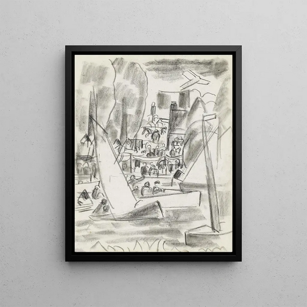 Sailboats on the Water - Leo Gestel — framed artwork on a wall
