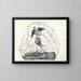 Untitled painting, thumbnail for the biography of Gestel by Van der Pluym, view of Woerden with a hand extended towards an winged palette above - Leo Gestel — framed artwork on a wall