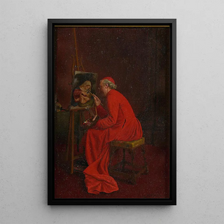 a Madonna - Leo Herrmann — framed artwork on a wall