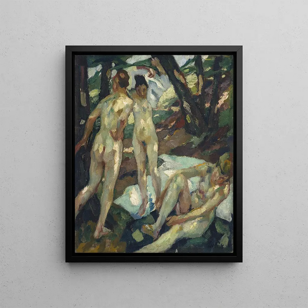 Les Baigneurs Hartmannsberg - Leo Putz — framed artwork on a wall