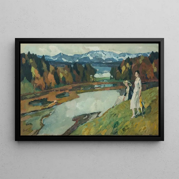 Föhn Kampenwand Chiemsee - Leo Putz — framed artwork on a wall