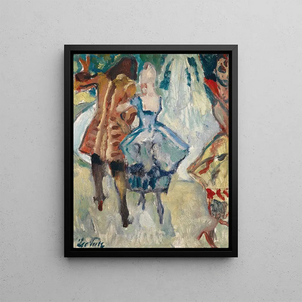 Outdoor reception painting - Leo Putz — framed artwork on a wall