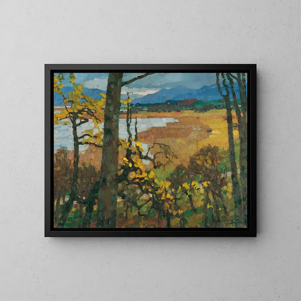 Autumn at Chiemsee - Leo Putz — framed artwork on a wall