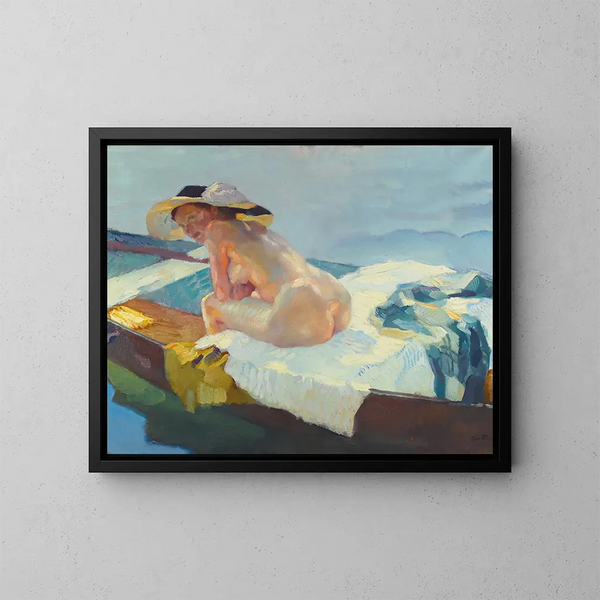 In the Canoe - Leo Putz — framed artwork on a wall
