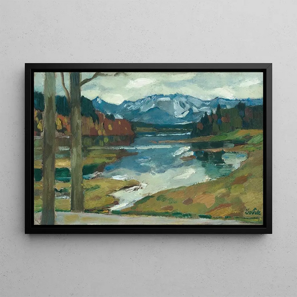 Kampenwand Chiemsee Painting - Leo Putz — framed artwork on a wall