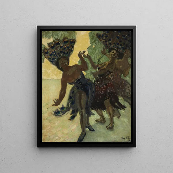 Dancing Nègre Painting - Leo Putz — framed artwork on a wall