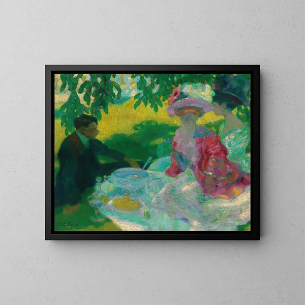 The picnic - Leo Putz — framed artwork on a wall
