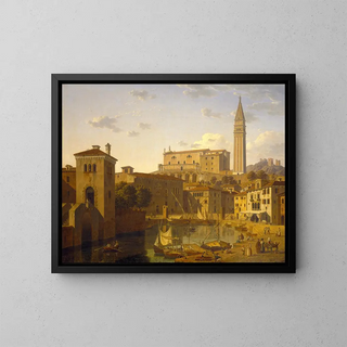 The Port of Piran in Istria - Leo von Klenze — framed artwork on a wall