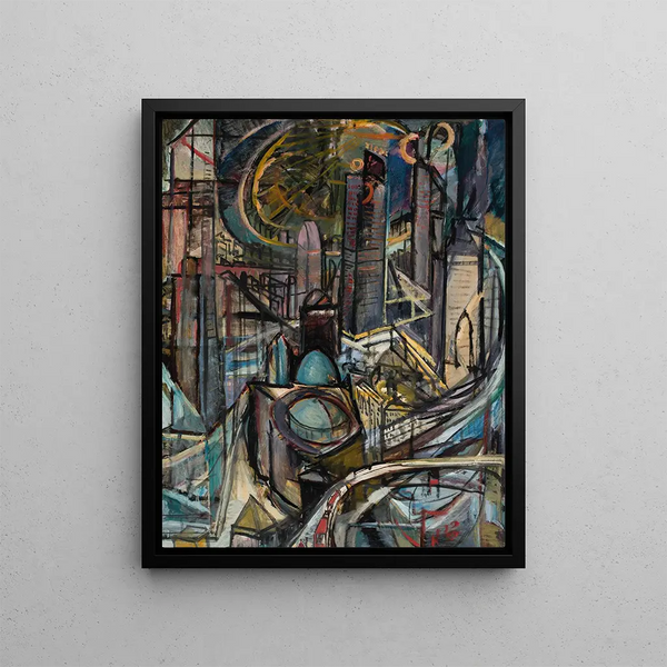 City-Factory - Leon Chwistek — framed artwork on a wall