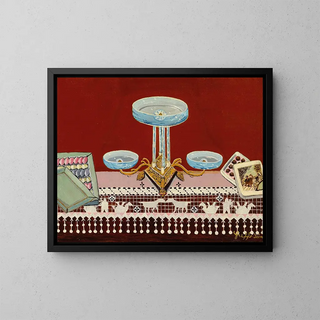 Nature morte aux pâtisseries - Léon Greffe — framed artwork on a wall