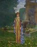 Dame dans le jardin près d'une fontaine au printemps - Léon Kamir - Kaufmann — artwork view