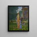 Dame dans le jardin près d'une fontaine au printemps - Léon Kamir - Kaufmann — framed artwork on a wall