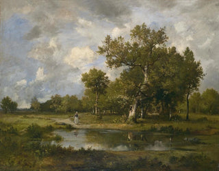 Landscape of Bach with walker - Léon Richet — artwork view