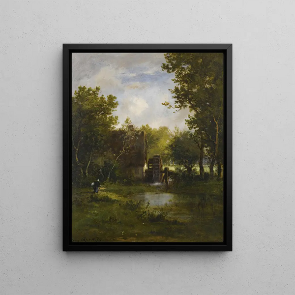 The Water Mill - Léon Richet — framed artwork on a wall