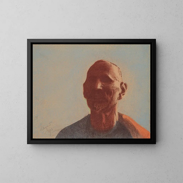 Self-portrait - Leon Wyczółkowski — framed artwork on a wall
