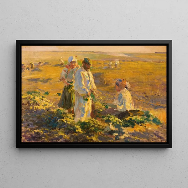 Arrachage de betteraves - Leon Wyczółkowski — framed artwork on a wall
